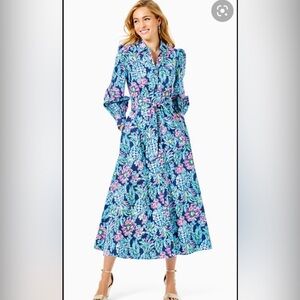 Lilly Pulitzer Mira Stretch Shirtdress in Pineapple Paradise Print